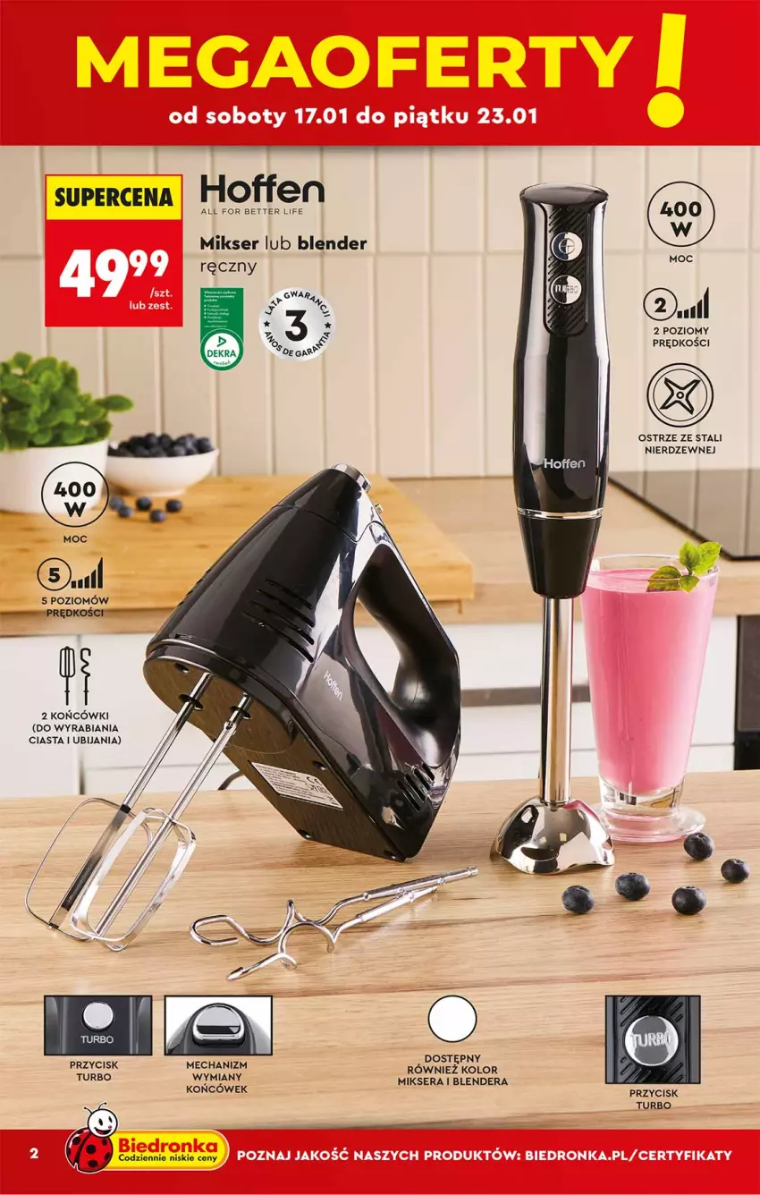 Gazetka promocyjna Biedronka - Okazje Tygodnia - ważna 17.01 do 31.01.2026 - strona 2 - produkty: Blender, Blender ręczny, Mikser, Ser