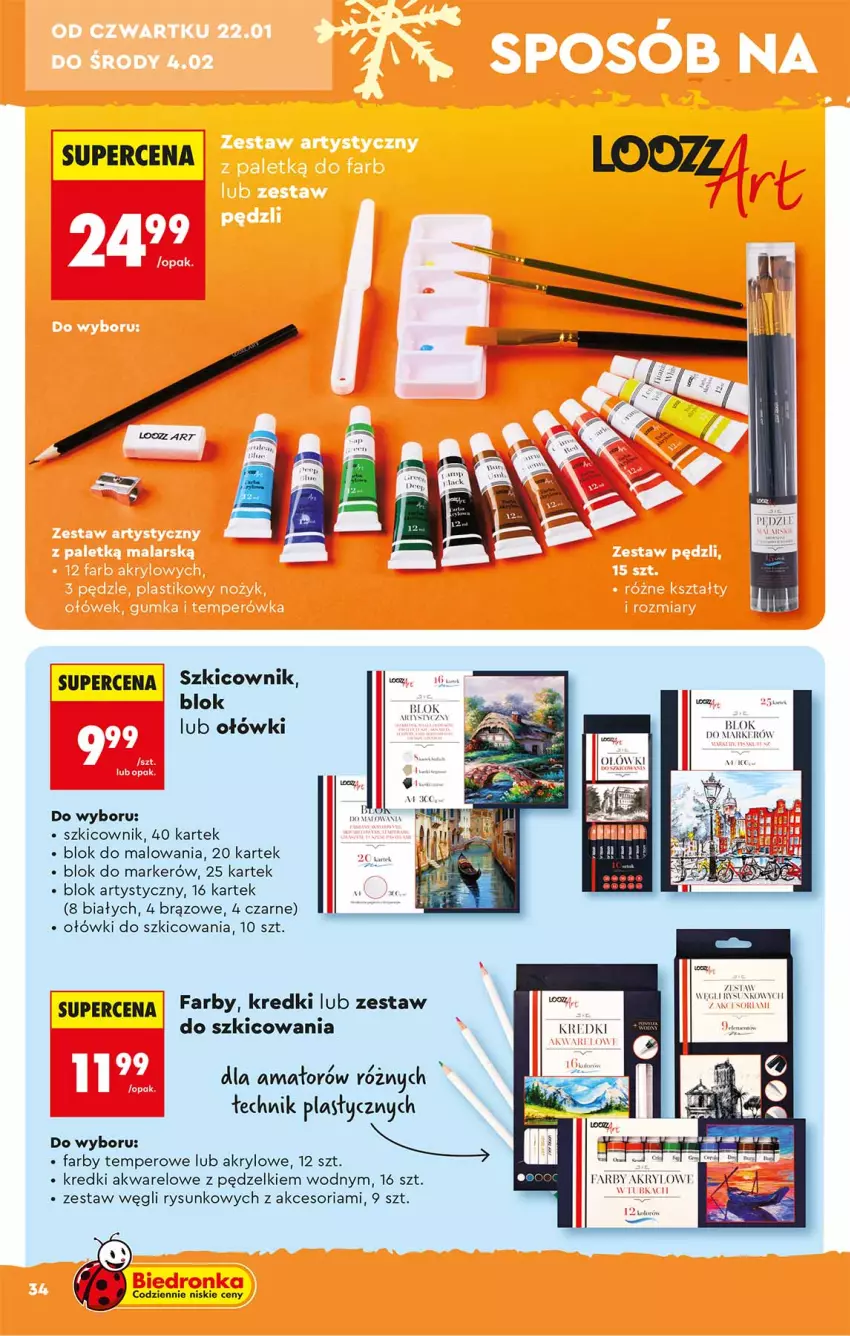 Gazetka promocyjna Biedronka - Okazje Tygodnia - ważna 17.01 do 31.01.2026 - strona 34 - produkty: Fa, Marker, Szkicownik