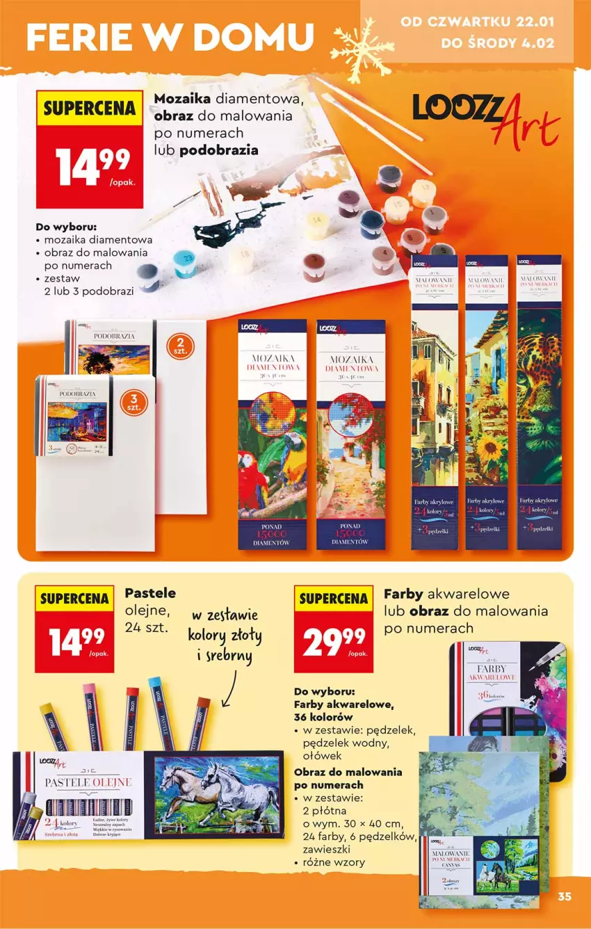 Gazetka promocyjna Biedronka - Okazje Tygodnia - ważna 17.01 do 31.01.2026 - strona 35 - produkty: Fa, LG, Obraz, Olej, Pastele olejne, Zawieszki