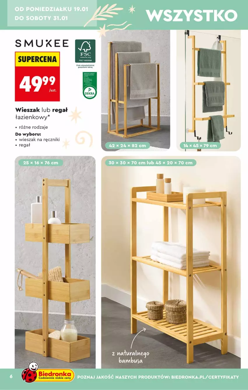 Gazetka promocyjna Biedronka - Okazje Tygodnia - ważna 17.01 do 31.01.2026 - strona 6 - produkty: Ręcznik, Regał, Wieszak