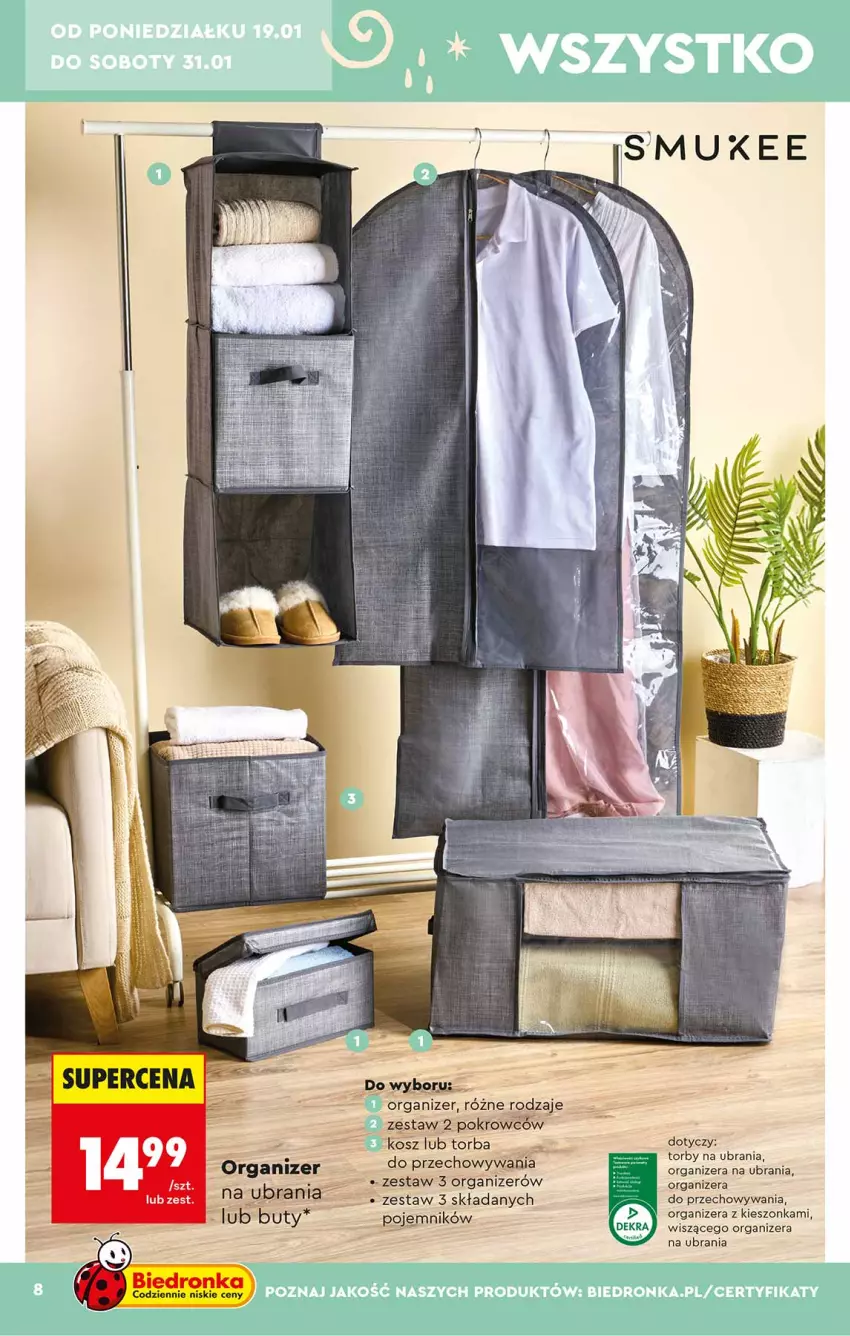 Gazetka promocyjna Biedronka - Okazje Tygodnia - ważna 17.01 do 31.01.2026 - strona 8 - produkty: Organizer, Ubrania