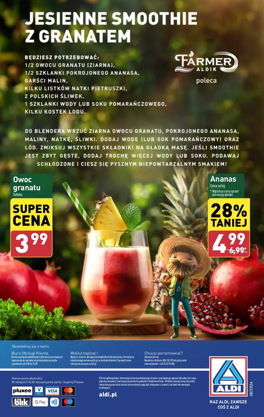 Gazetka promocyjna Aldi - Owoce i warzywa - ważna 16.09 do 21.09.2024 - strona 6 - produkty: Ananas, Biuro, Gra, Granat, O nas, Por