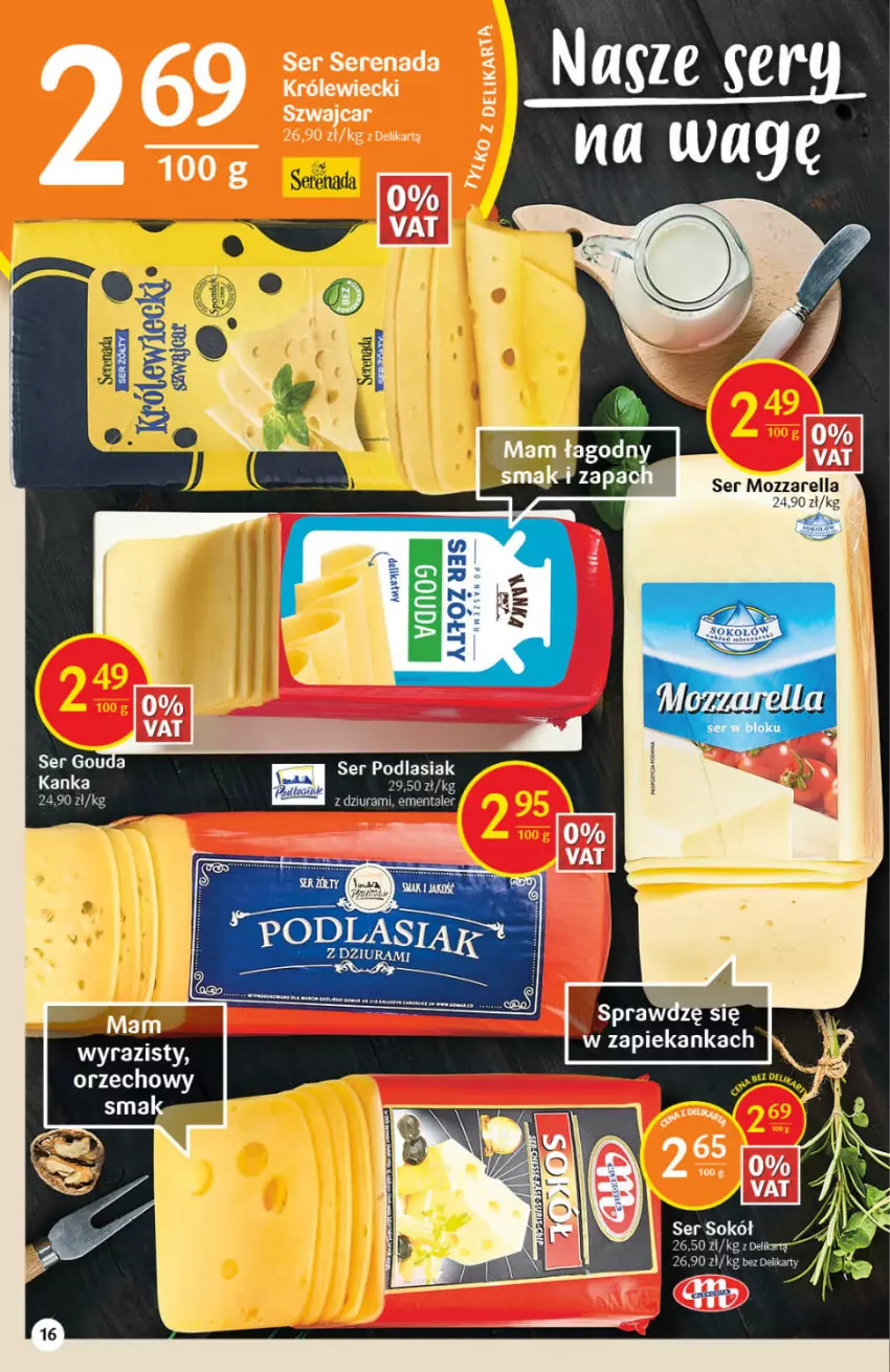 Gazetka promocyjna Delikatesy Centrum - Gazetka DC11 - ważna 17.03 do 23.03.2022 - strona 16 - produkty: Ementaler, Gouda, Mozzarella, Ser