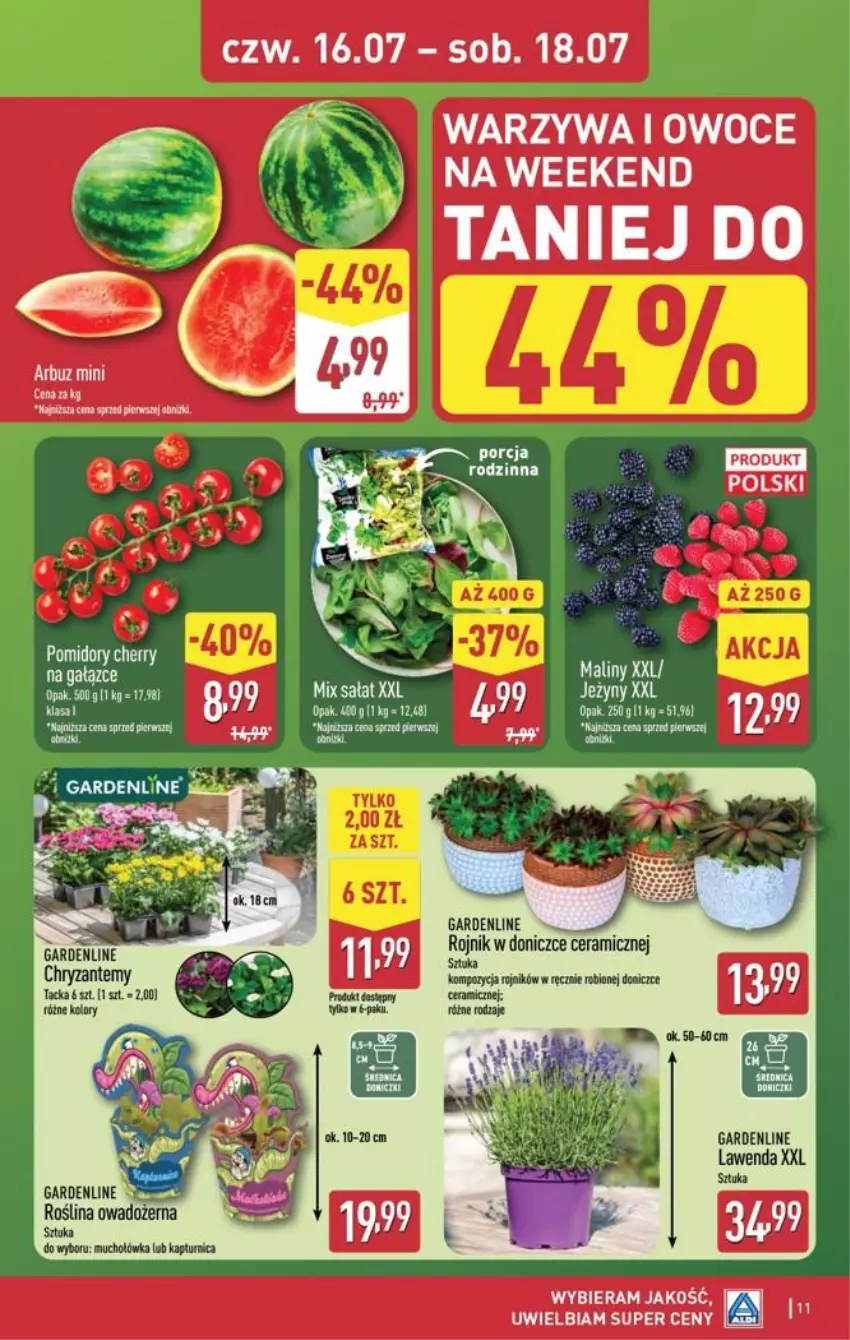 Gazetka promocyjna Aldi - Oferta weekendowa - ważna 16.07 do 18.07.2026 - strona 11 - produkty: Arbuz, Owoce, Por, Warzywa