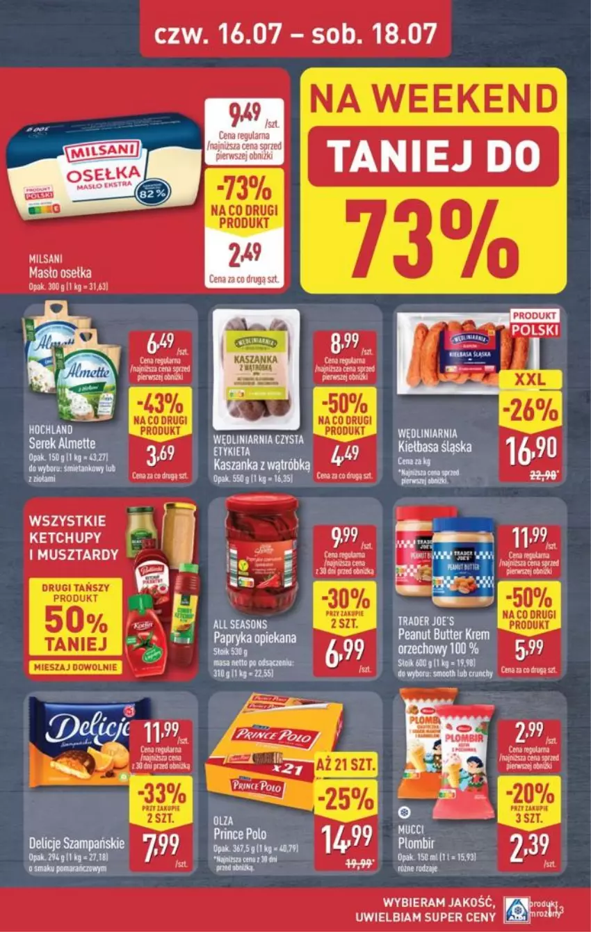 Gazetka promocyjna Aldi - Oferta weekendowa - ważna 16.07 do 18.07.2026 - strona 13 - produkty: All Seasons, Almette, Delicje, Fa, Hochland, Masło, Ser, Serek