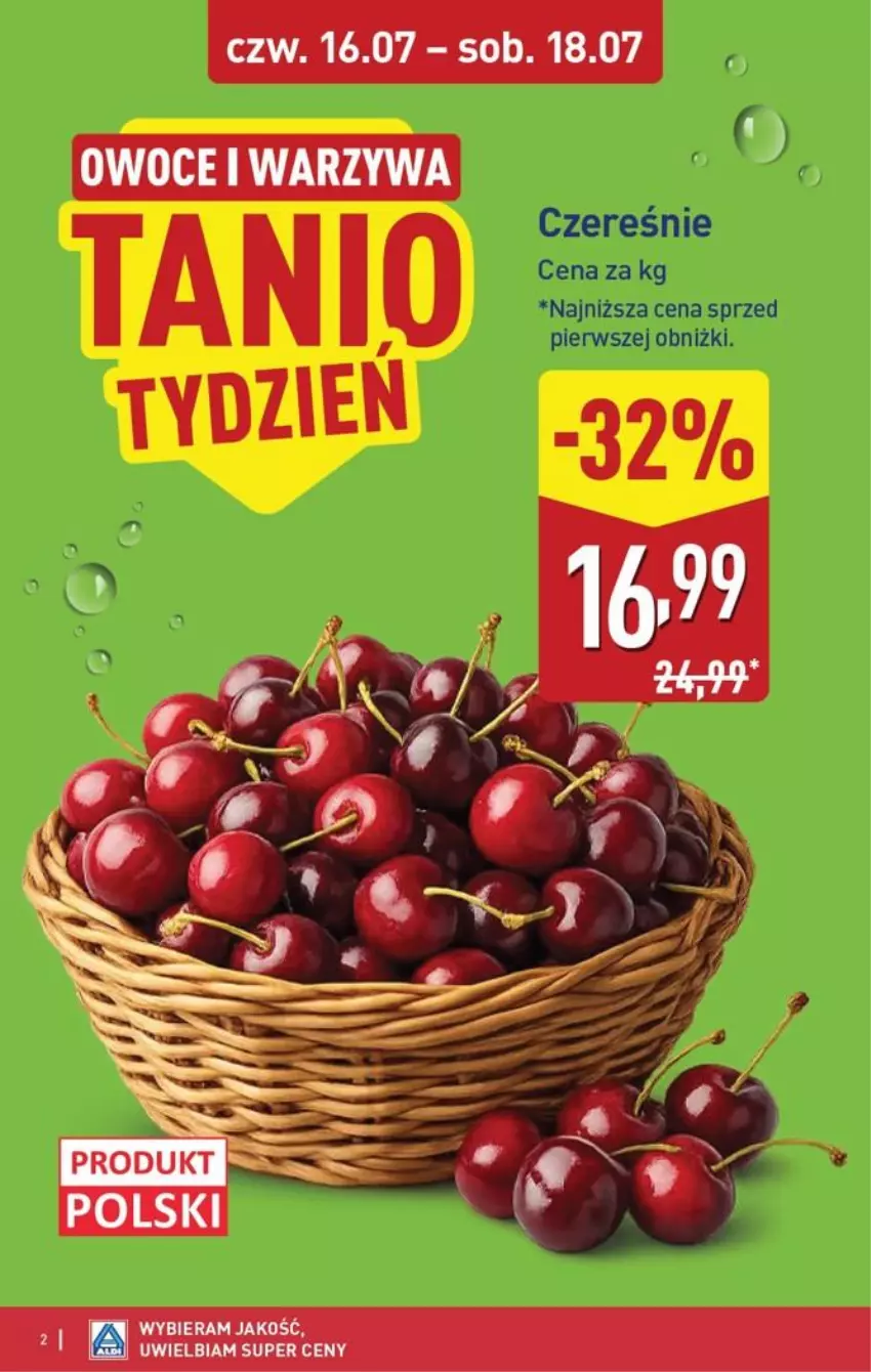 Gazetka promocyjna Aldi - Oferta weekendowa - ważna 16.07 do 18.07.2026 - strona 2 - produkty: Owoce, Ser, Warzywa