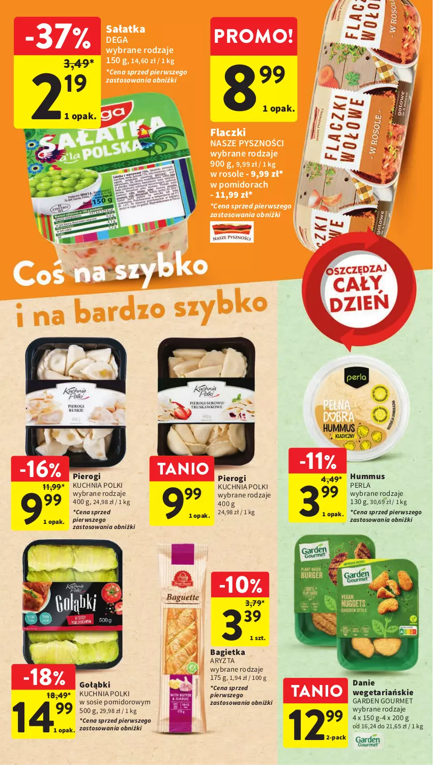 Gazetka promocyjna Intermarche - Gazetka Intermarche - ważna 14.09 do 20.09.2023 - strona 22 - produkty: Bagietka, Dega, Hummus, Kuchnia, Mus, Pierogi, Sałat, Sałatka, Sos