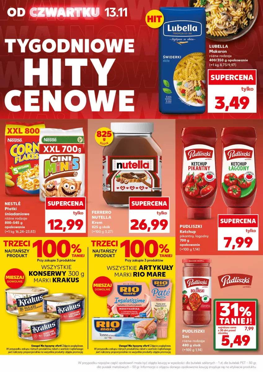 Gazetka promocyjna Kaufland - Mocny Start - ważna 17.11 do 19.11.2025 - strona 10 - produkty: Bell, Bella, Danio, Fa, Ketchup, Lubella, Makaron, Pudliszki, Sos