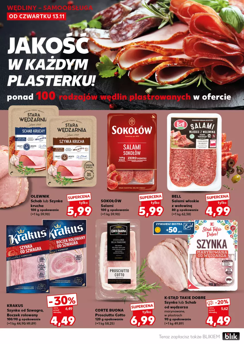 Gazetka promocyjna Kaufland - Mocny Start - ważna 17.11 do 19.11.2025 - strona 18 - produkty: Bell, Boczek, Gra, Krakus, Olewnik, Prosciutto, Salami, Sok, Sokołów, Szynka