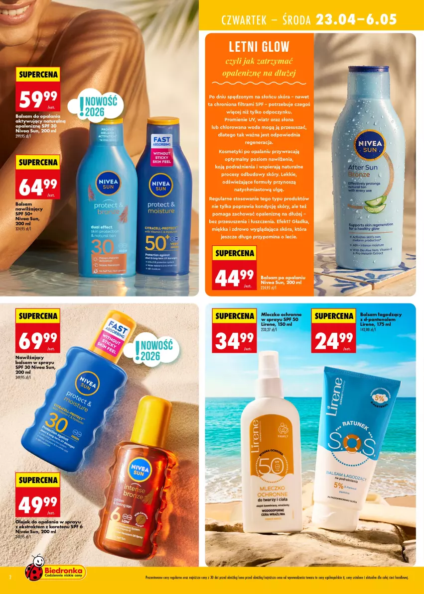 Gazetka promocyjna Biedronka - Najlepsze pod słońcem - ważna 23.04 do 30.04.2026 - strona 2 - produkty: Nivea, Olej, Por