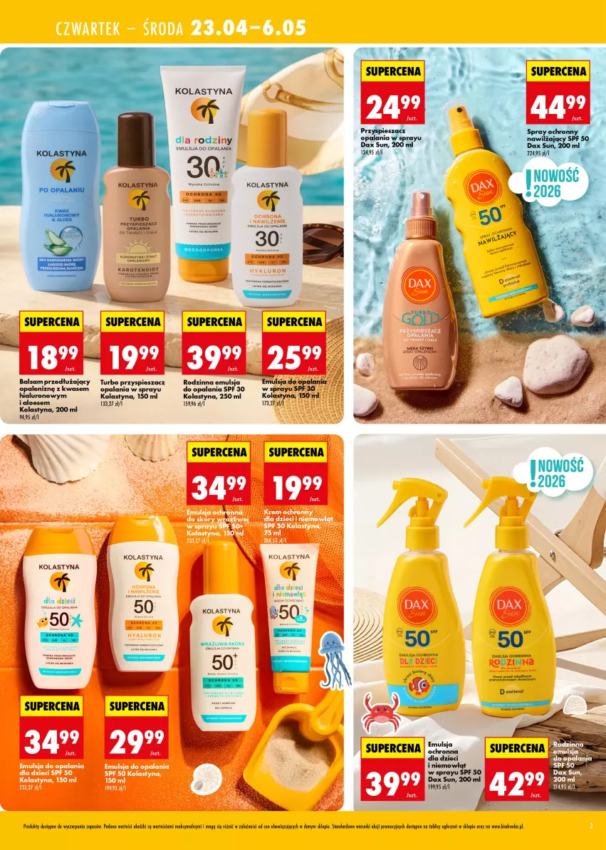 Gazetka promocyjna Biedronka - Najlepsze pod słońcem - ważna 23.04 do 30.04.2026 - strona 3 - produkty: DAX, Dzieci, Emulsja, Fa, Por, Ser, Sok