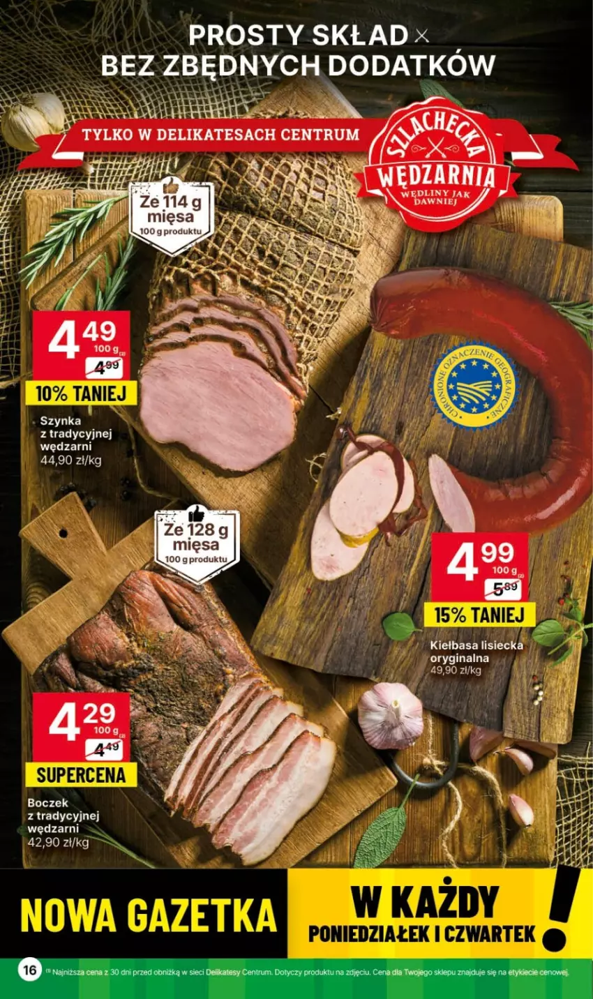 Gazetka promocyjna Delikatesy Centrum - Gazetka DC42 czw-sr - ważna 26.10 do 01.11.2023 - strona 16 - produkty: Boczek, Gin, Kiełbasa, Rum