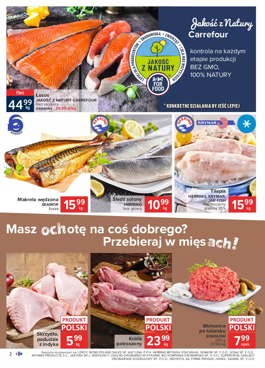 Gazetka promocyjna Carrefour - Gazetka Carrefour - ważna 25.01 do 01.02.2021 - strona 2 - produkty: Glazura, Królik, Lazur, Sok, Sokołów, Tilapia, Tusz, Wołowina