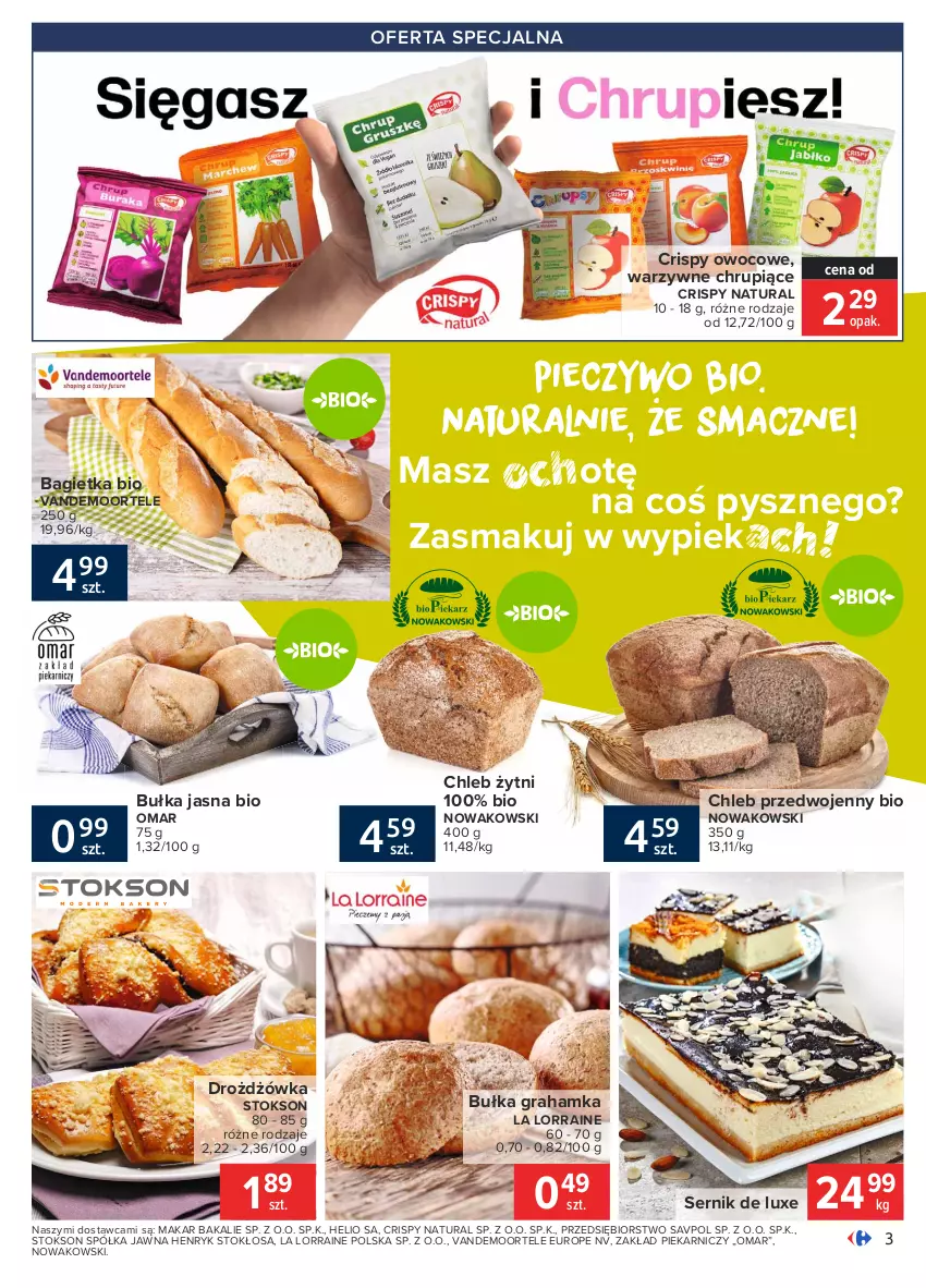 Gazetka promocyjna Carrefour - Gazetka Carrefour - ważna 25.01 do 01.02.2021 - strona 3 - produkty: Bagietka, Bułka, Bułka grahamka, Chleb, Gra, Helio, NOWAK, Piec, Pieczywo, Półka, Ser