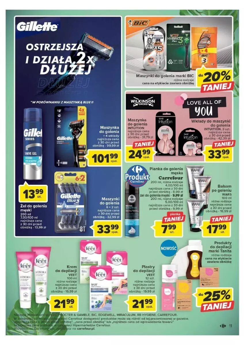 Gazetka promocyjna Carrefour - ważna 12.09 do 23.09.2023 - strona 3 - produkty: BIC, Pianka do golenia, Plastry do depilacji, Por, Veet