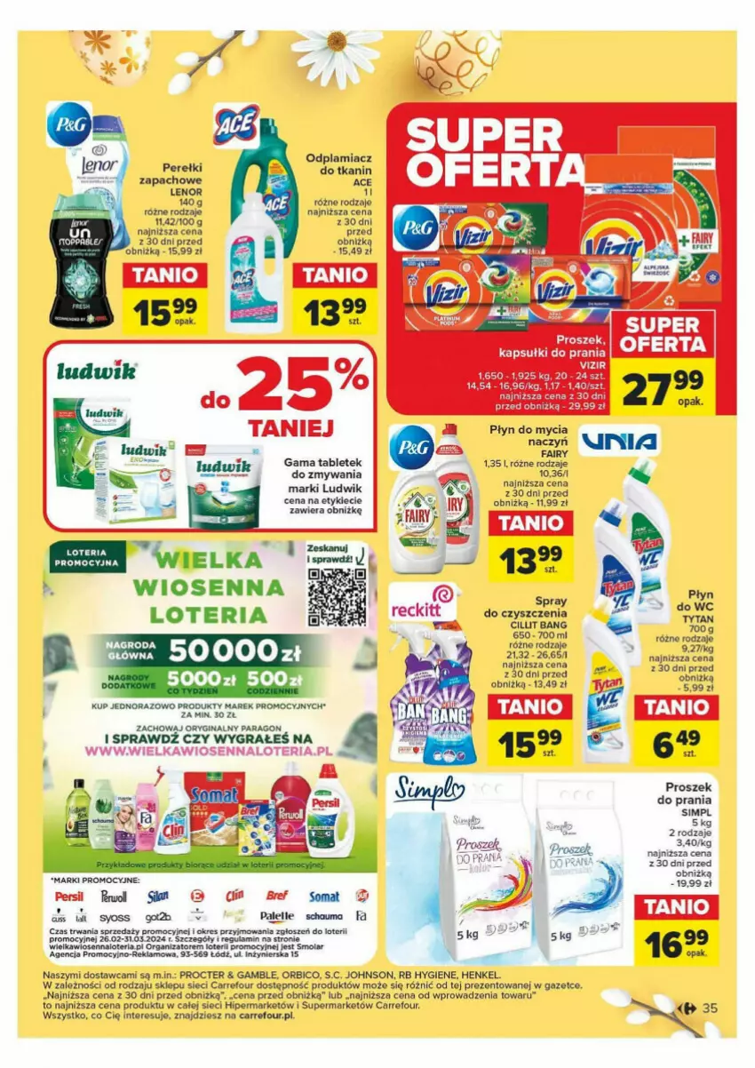 Gazetka promocyjna Carrefour - ważna 18.03 do 24.03.2024 - strona 29 - produkty: BIC, Bref, Fa, Fairy, Gin, Gra, Kapsułki do prania, Lenor, Ludwik, Odplamiacz, Persil, Płyn do mycia, Proszek do prania, Schauma, Somat, Syoss