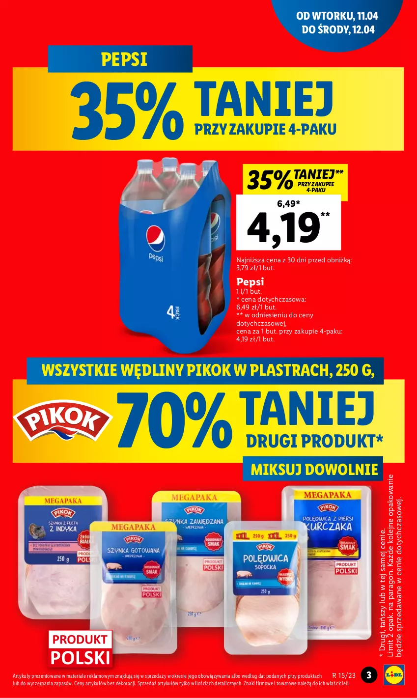 Gazetka promocyjna Lidl - GAZETKA - ważna 11.04 do 12.04.2023 - strona 3 - produkty: Olej, Pepsi, PIKOK