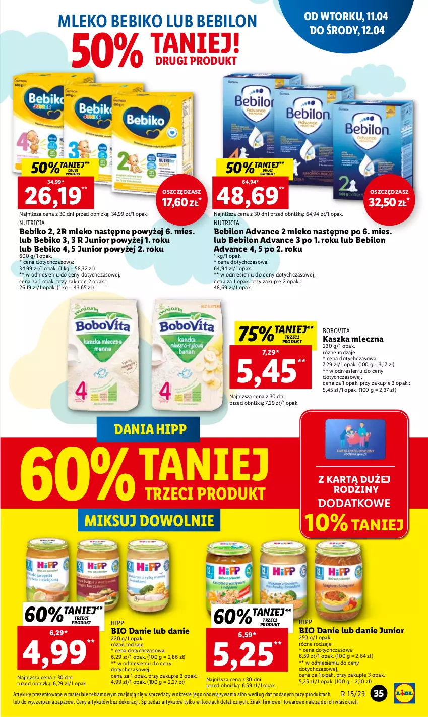 Gazetka promocyjna Lidl - GAZETKA - ważna 11.04 do 12.04.2023 - strona 41 - produkty: Bebiko, BEBILON, BoboVita, Chleb, HiPP, Hipp Bio, Mleko, O nas