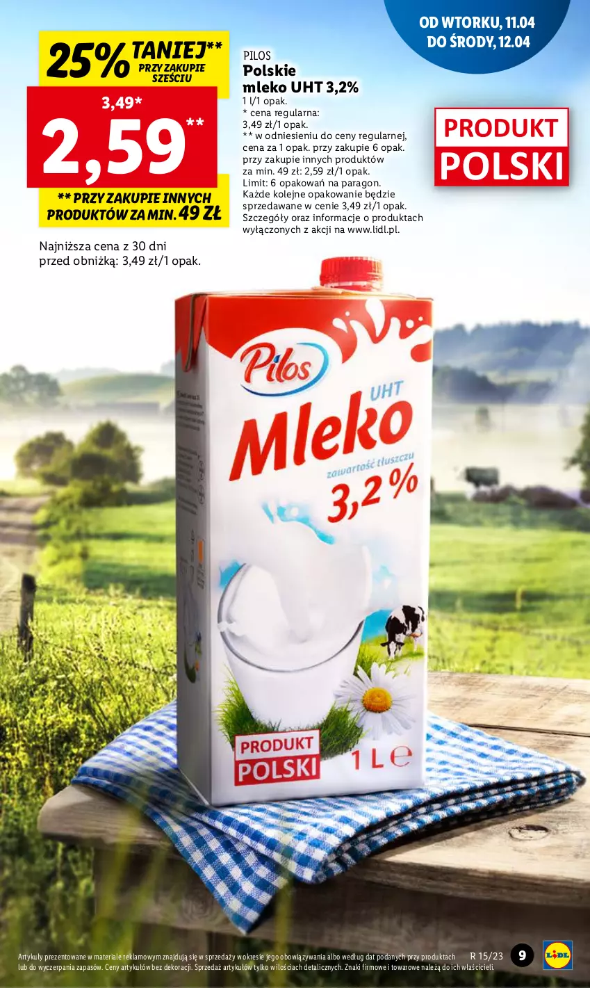 Gazetka promocyjna Lidl - GAZETKA - ważna 11.04 do 12.04.2023 - strona 9 - produkty: Mleko, Olej, Pilos