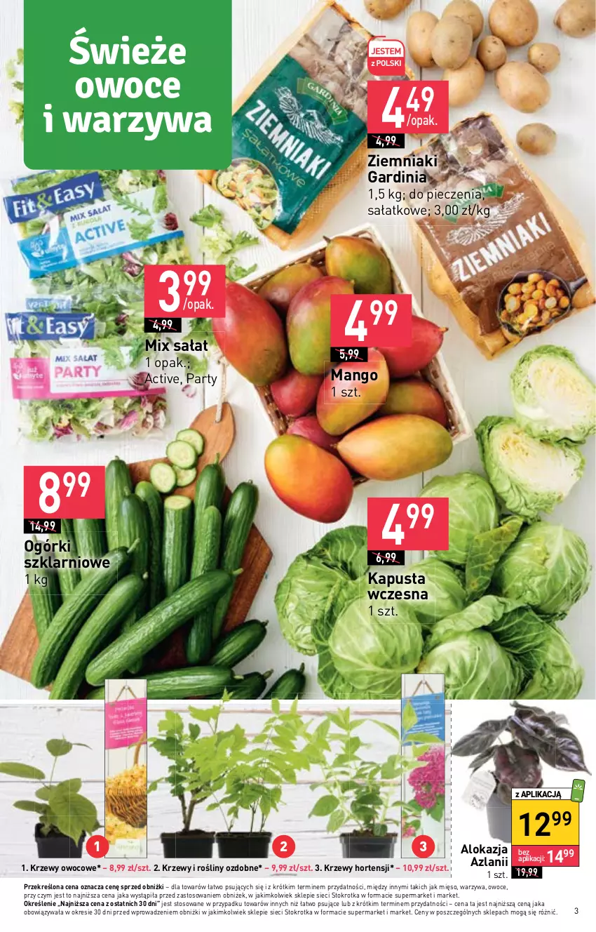 Gazetka promocyjna Stokrotka - Supermarket - ważna 27.04 do 04.05.2023 - strona 3 - produkty: Mango, Mięso, Owoce, Piec, Sałat, Warzywa, Ziemniaki