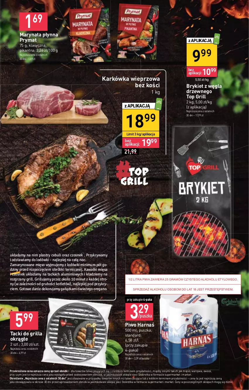 Gazetka promocyjna Stokrotka - Supermarket - ważna 27.04 do 04.05.2023 - strona 7 - produkty: Czosnek, Gra, Grill, Harnaś, Karkówka wieprzowa, Kawa, Kotlet, Mięso, Owoce, Piwa, Piwo, Prymat, Top, Warzywa