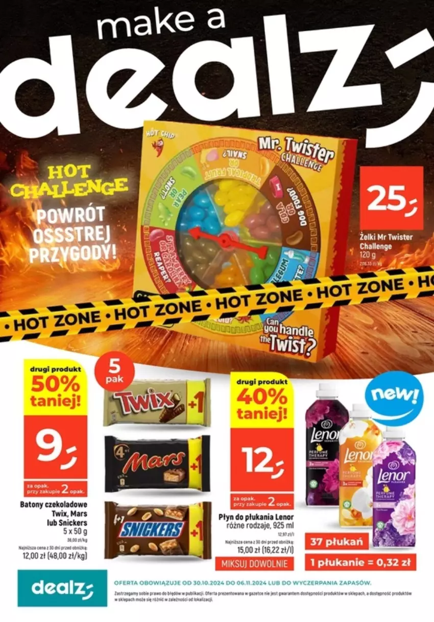 Gazetka promocyjna Dealz - ważna 30.10 do 06.11.2024 - strona 1 - produkty: Baton, Fa, Lenor, LG, Mars, Snickers