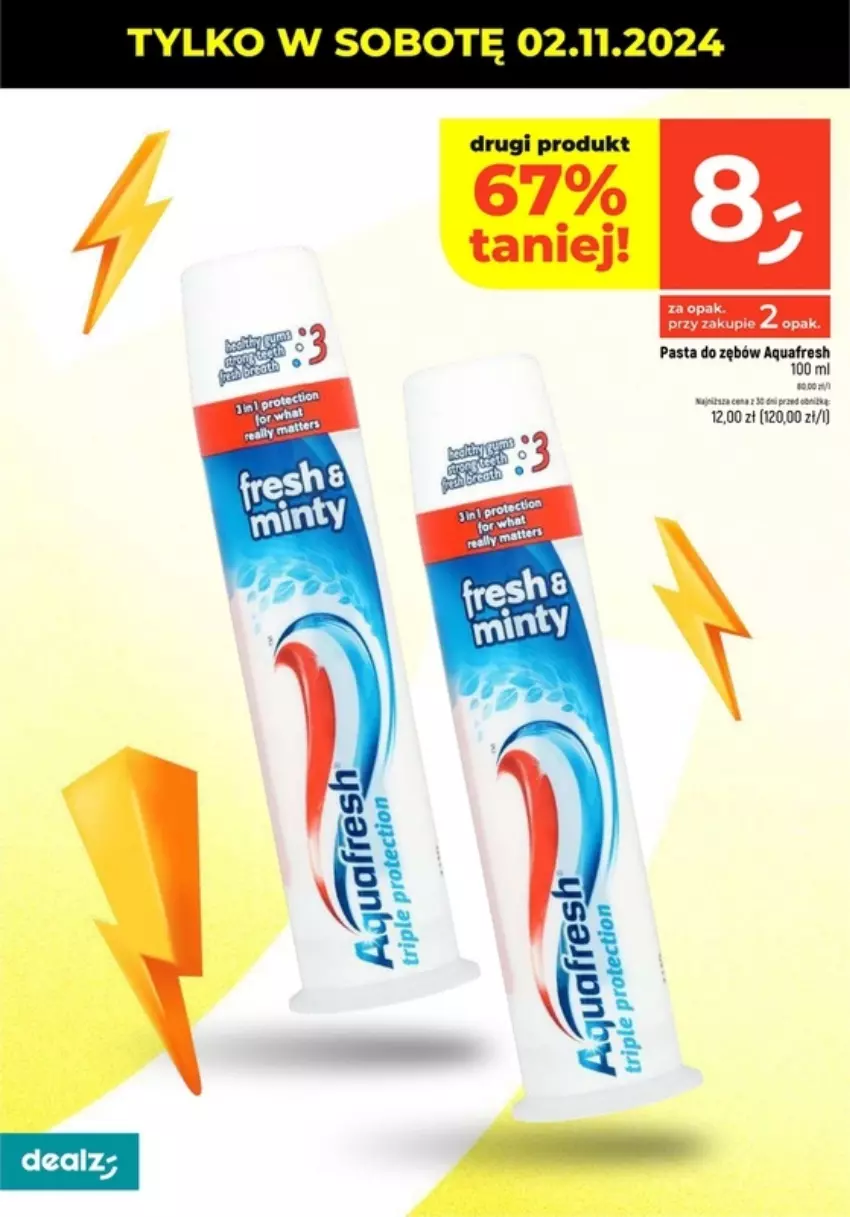 Gazetka promocyjna Dealz - ważna 30.10 do 06.11.2024 - strona 24 - produkty: Aquafresh, Pasta do zębów