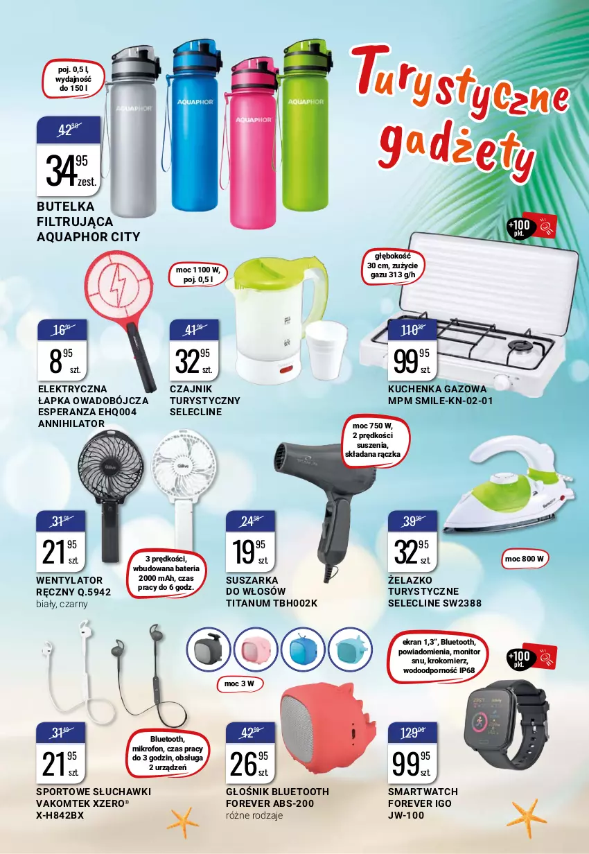 Gazetka promocyjna Bi1 - Wakacje - ważna 09.06 do 15.06.2021 - strona 7 - produkty: Aquaphor, Bateria, Clin, Czajnik, Głośnik, Głośnik bluetooth, Krokomierz, Mikrofon, Monitor, Por, Słuchawki, Smartwatch, Sport, Suszarka