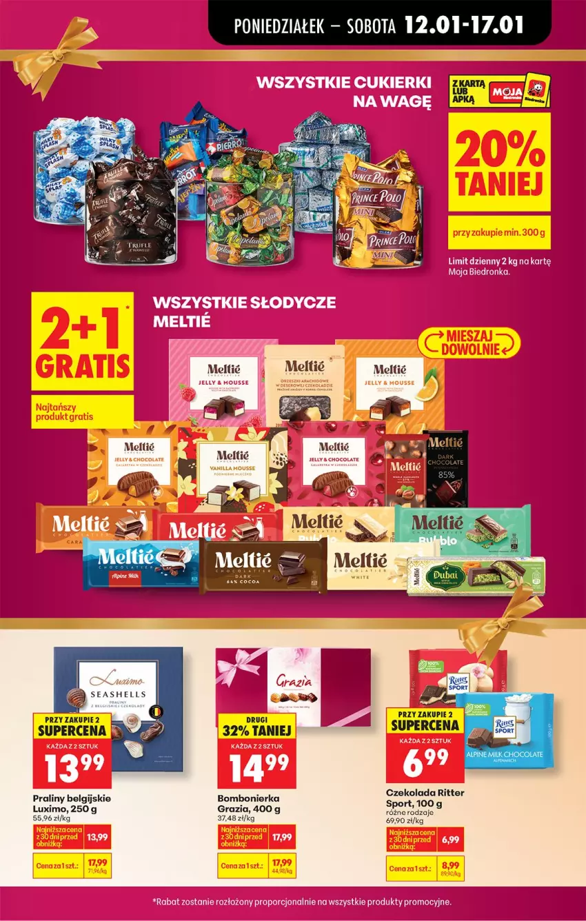 Gazetka promocyjna Biedronka - Gazetka - ważna 12.01 do 19.01.2026 - strona 13 - produkty: Czekolada, Fa, Gra, LG, Por, Praliny, Ritter Sport, Sport