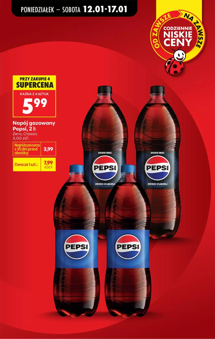 Gazetka promocyjna Biedronka - Gazetka - ważna 12.01 do 19.01.2026 - strona 17 - produkty: Napój, Napój gazowany, Pepsi