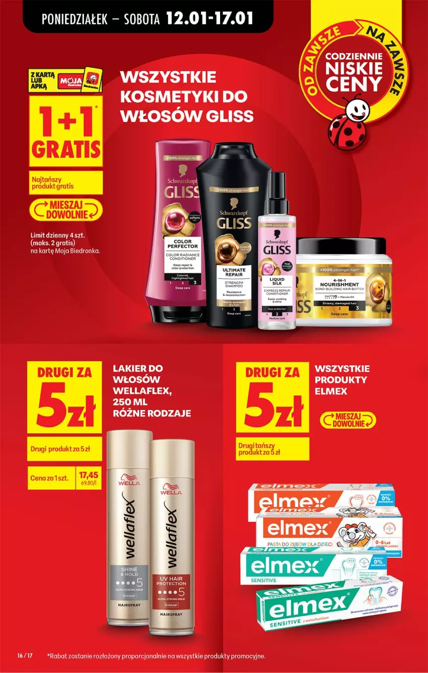 Gazetka promocyjna Biedronka - Gazetka - ważna 12.01 do 19.01.2026 - strona 20 - produkty: Elmex, Gra, Lakier, Por, Wella, Wellaflex