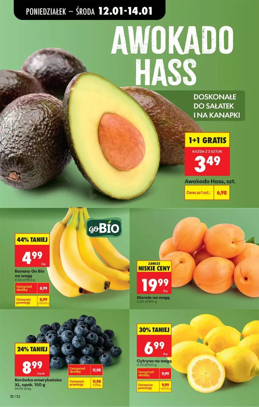 Gazetka promocyjna Biedronka - Gazetka - ważna 12.01 do 19.01.2026 - strona 30 - produkty: Banany, Borówka, Borówka amerykańska, Morela