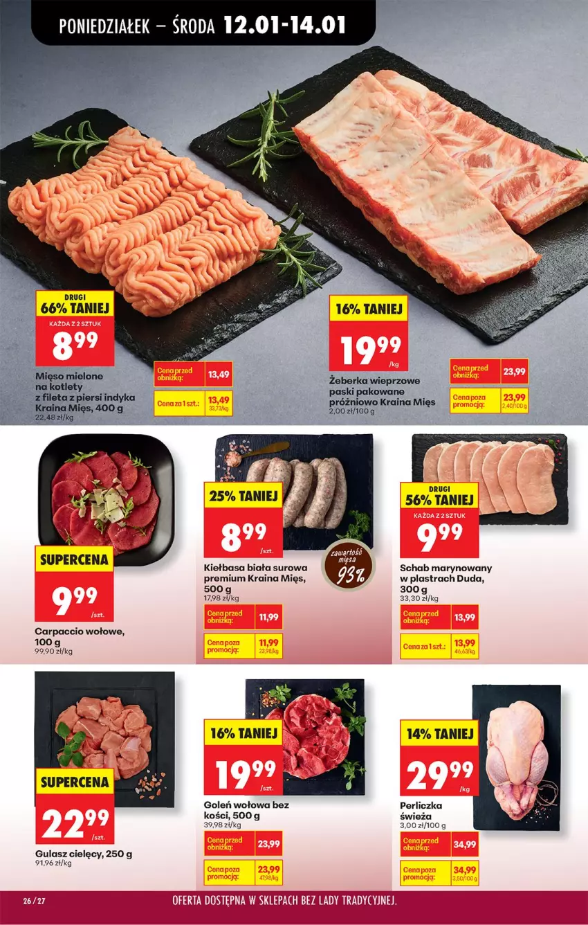 Gazetka promocyjna Biedronka - Gazetka - ważna 12.01 do 19.01.2026 - strona 34 - produkty: Carpaccio, Duda, Kiełbasa, Kiełbasa biała, Perliczka