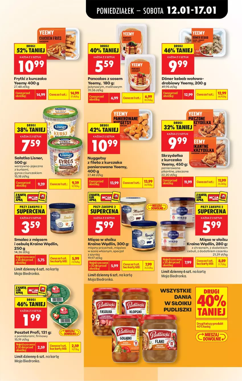Gazetka promocyjna Biedronka - Gazetka - ważna 12.01 do 19.01.2026 - strona 45 - produkty: Chrzan, Frytki, Gyros, Kebab, Kurczak, Lisner, Mięso, Mięso w słoiku, Pasztet, Piec, Pudliszki, Sałat, Sałatka, Smalec, Sos