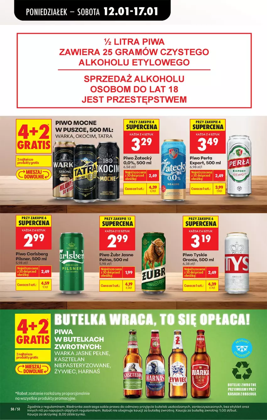 Gazetka promocyjna Biedronka - Gazetka - ważna 12.01 do 19.01.2026 - strona 62 - produkty: Fa, Gra, HP, Koc, Okocim, Perła, Piwa, Piwo, Por, Tatra, Tyskie, Warka