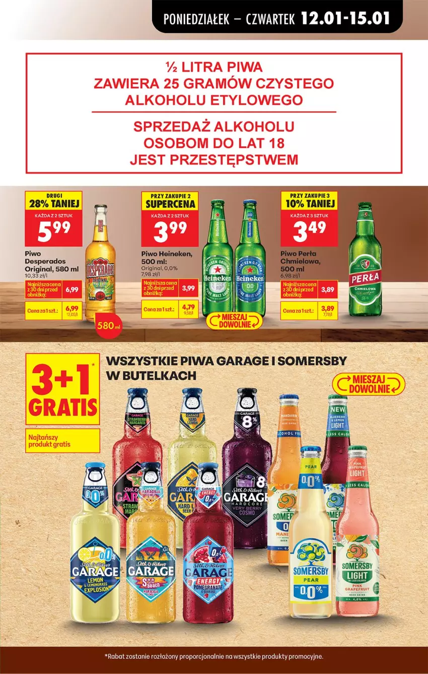 Gazetka promocyjna Biedronka - Gazetka - ważna 12.01 do 19.01.2026 - strona 63 - produkty: Desperados, Gin, Heineken, Piwa, Piwo, Por, Somersby