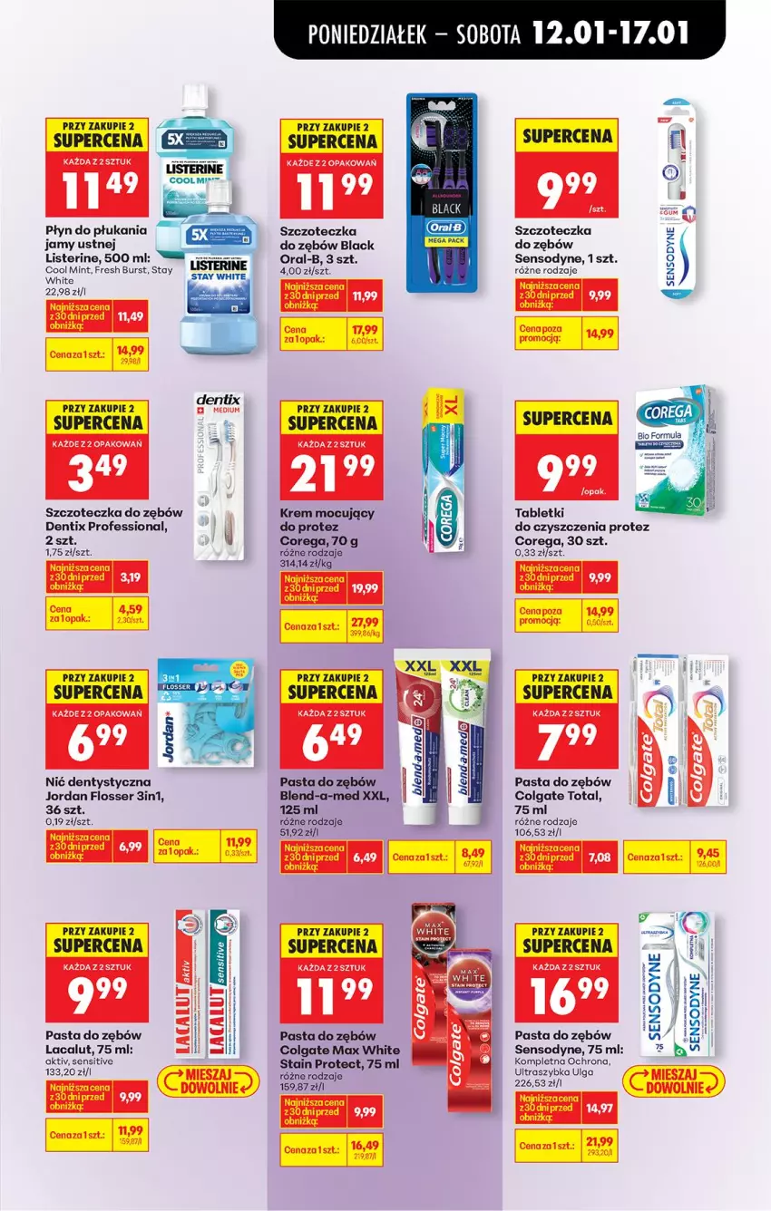 Gazetka promocyjna Biedronka - Gazetka - ważna 12.01 do 19.01.2026 - strona 67 - produkty: Blend-a-Med, Colgate, Colgate Total, Corega, Fa, Lacalut, Lack, LG, Listerine, Nić dentystyczna, Pasta do zębów, Por, Sensodyne, Ser, Szczoteczka, Szczoteczka do zębów, Tablet