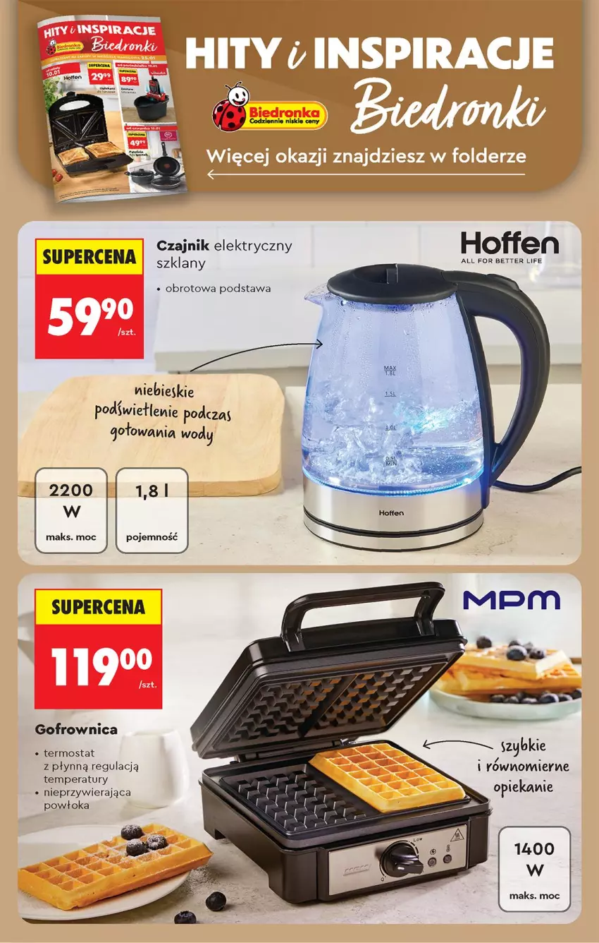 Gazetka promocyjna Biedronka - Gazetka - ważna 12.01 do 19.01.2026 - strona 80 - produkty: Czajnik, Czajnik elektryczny, Gofrownica, Termos