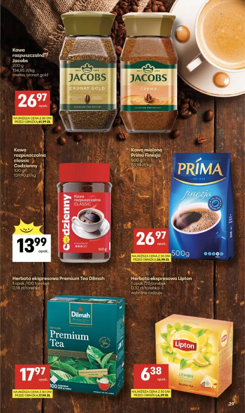 Gazetka promocyjna Delikatesy Centrum - Franczyza DC09 Czwartek - ważna 26.02 do 04.03.2026 - strona 29 - produkty: Dilmah, Herbata, Kawa, Kawa mielona, Piwo, Torebka