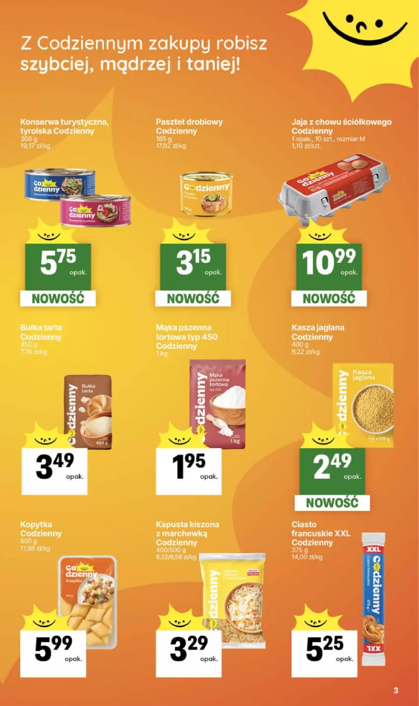 Gazetka promocyjna Delikatesy Centrum - Franczyza DC09 Czwartek - ważna 26.02 do 04.03.2026 - strona 3 - produkty: Jaja, Kasza, Kasza jaglana, Konserwa turystyczna, LANA, Mąka, Mąka pszenna, Pasztet, Ser