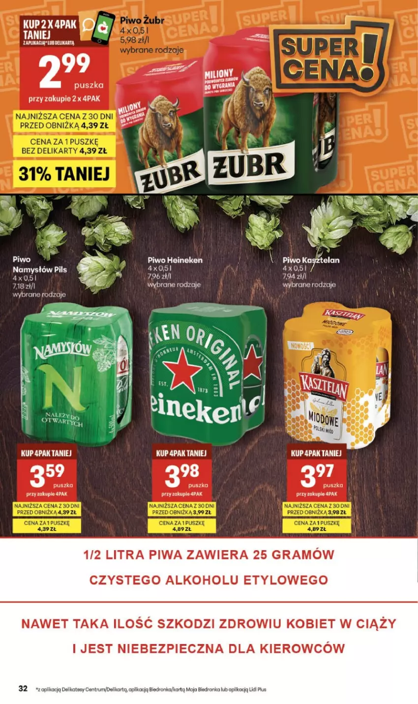 Gazetka promocyjna Delikatesy Centrum - Franczyza DC09 Czwartek - ważna 26.02 do 04.03.2026 - strona 32 - produkty: Gra, Heineken, Namysłów, Piec, Piwa, Piwo, Rum