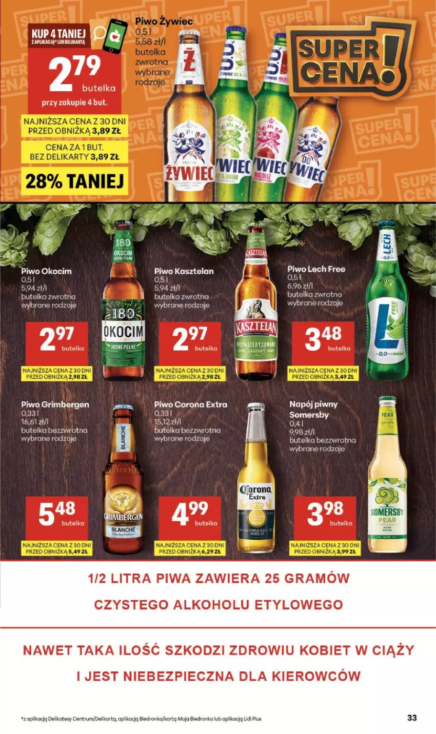 Gazetka promocyjna Delikatesy Centrum - Franczyza DC09 Czwartek - ważna 26.02 do 04.03.2026 - strona 33 - produkty: Fa, Gra, Kasztelan, Koc, Napój, Okocim, Piec, Piwa, Piwo, Rum, Somersby