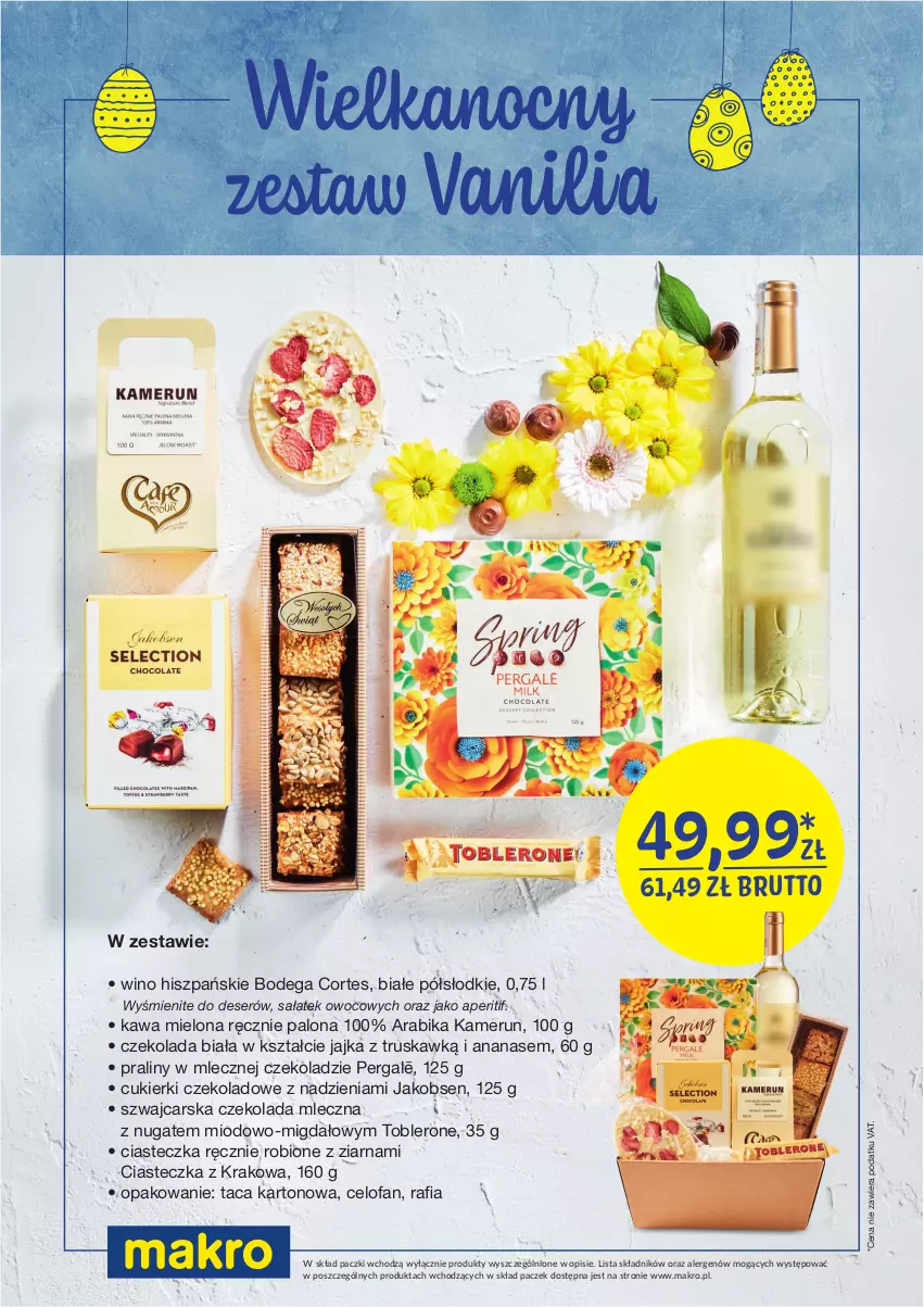 Gazetka promocyjna Makro - [Oferta specjalna] Prezenty na Wielkanoc - gotowe zestawy świąteczne - ważna 01.03 do 02.04.2021 - strona 10 - produkty: Ananas, Cars, Cukier, Cukierki, Cukierki czekoladowe, Czekolada, Czekolada mleczna, Dega, Deser, Fa, Kawa, Kawa mielona, Praliny, Sałat, Ser, Taca, Toblerone, Wino