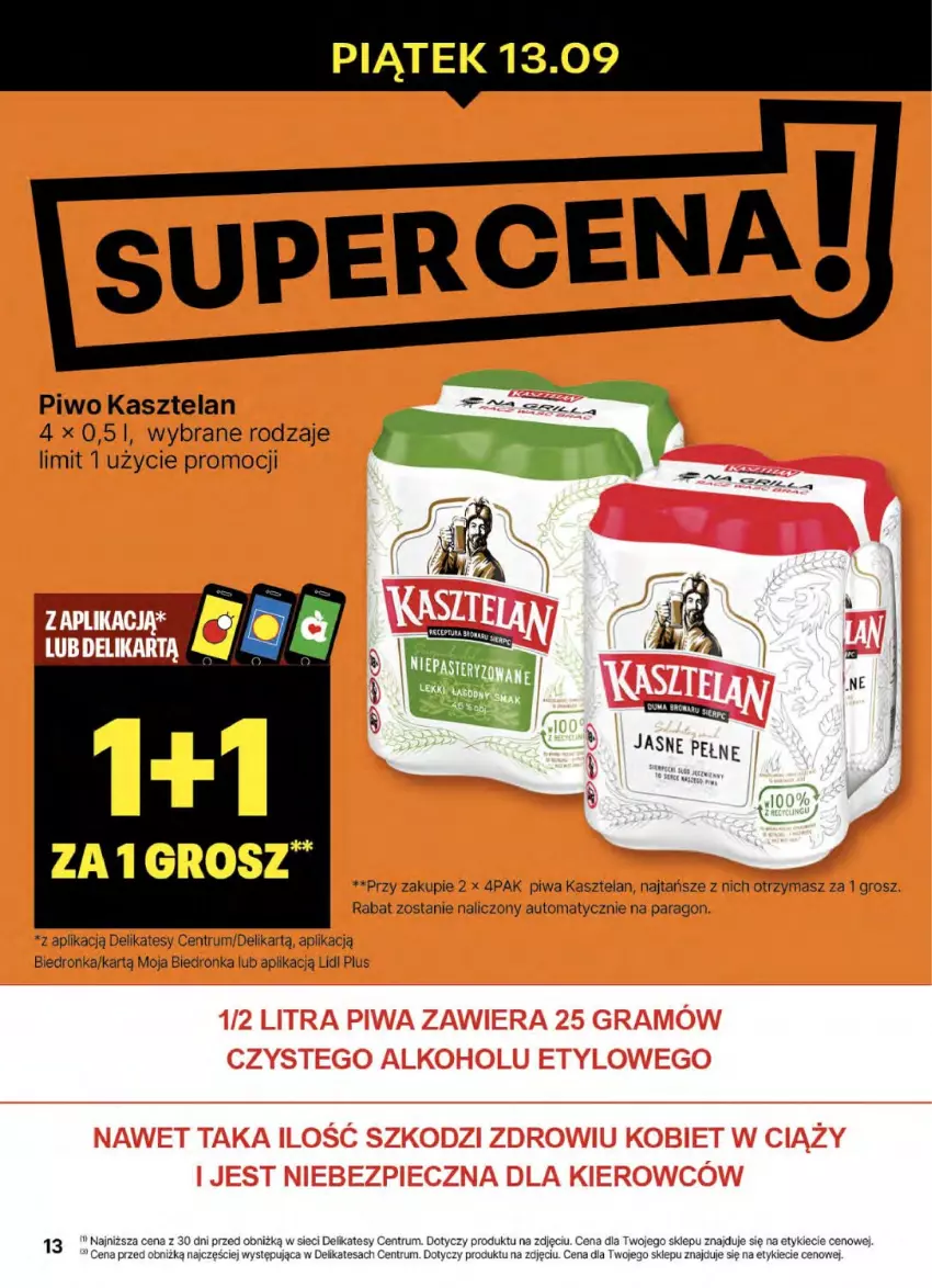 Gazetka promocyjna Delikatesy Centrum - NOWA GAZETKA Delikatesy Centrum od 12 września! 12-18.09.2024 - ważna 12.09 do 18.09.2024 - strona 13 - produkty: Kasztelan, Piwa, Piwo, Rum