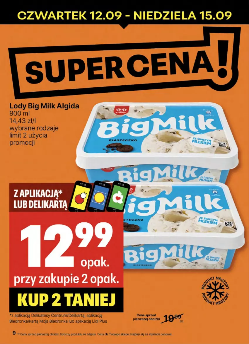 Gazetka promocyjna Delikatesy Centrum - NOWA GAZETKA Delikatesy Centrum od 12 września! 12-18.09.2024 - ważna 12.09 do 18.09.2024 - strona 9 - produkty: Algida, Big Milk, LG, Lody, Por, Rum