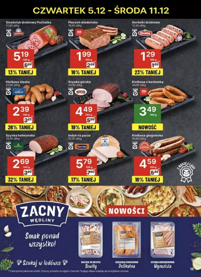 Gazetka promocyjna Delikatesy Centrum - ważna 05.12 do 11.12.2024 - strona 10 - produkty: Fa, Kiełbasa, Kiełbasa głogowska, Kiełbasa śląska, Piec, Ser, Serdelki, Szynka