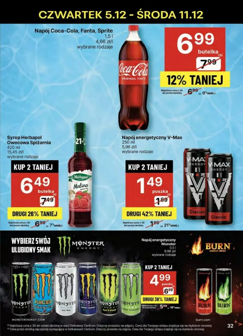 Gazetka promocyjna Delikatesy Centrum - ważna 05.12 do 11.12.2024 - strona 26 - produkty: Coca-Cola, Fa, Fanta, Herbapol, Napój, Rum, Sprite, Syrop