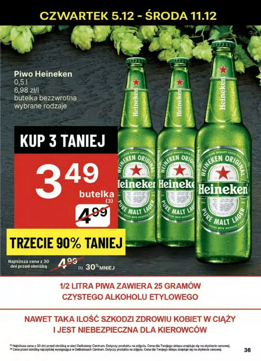 Gazetka promocyjna Delikatesy Centrum - ważna 05.12 do 11.12.2024 - strona 30 - produkty: Gra, Heineken, Ocet, Piec, Piwa, Piwo, Rum