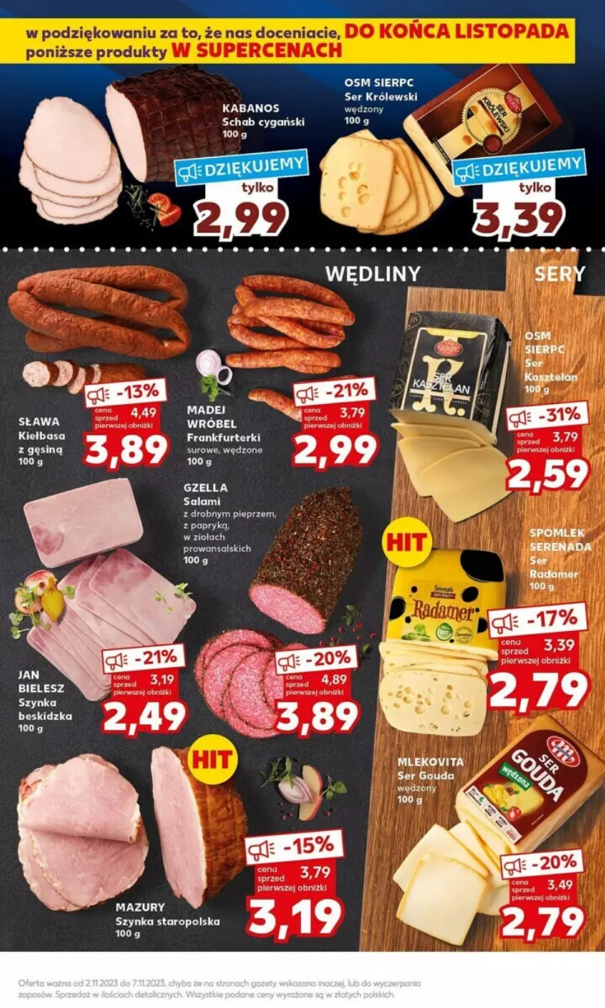 Gazetka promocyjna Kaufland - ważna 06.11 do 07.11.2023 - strona 7 - produkty: Bikini, Frankfurterki, Kasztelan, Królewski, LG, Mleko, Pieprz, Radamer, Salami, Ser, Szynka