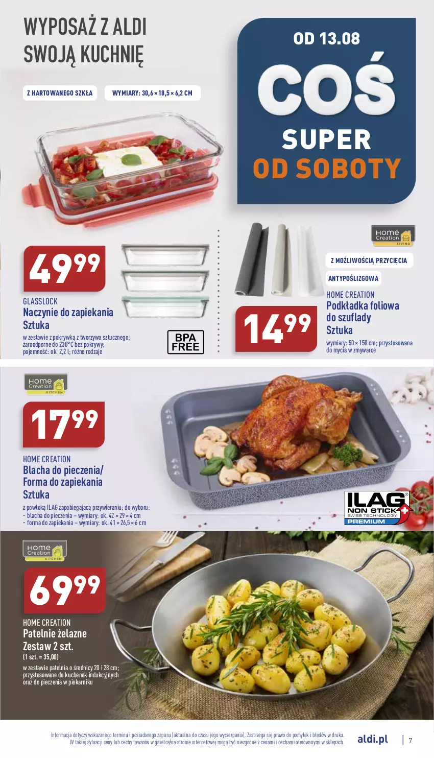 Gazetka promocyjna Aldi - Zaplanuj zakupy wcześniej - ważna 10.08 do 13.08.2022 - strona 7 - produkty: Blacha do pieczenia, Patelnia, Piec, Piekarnik, Podkład, Podkładka, Por